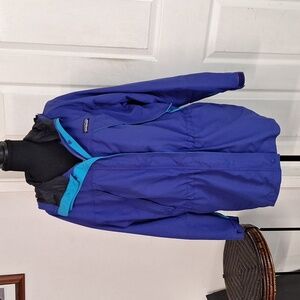 Vintage Patagonia Mountain Storm Purple Royal Blue Parka Rain Jacket Women Sz 10